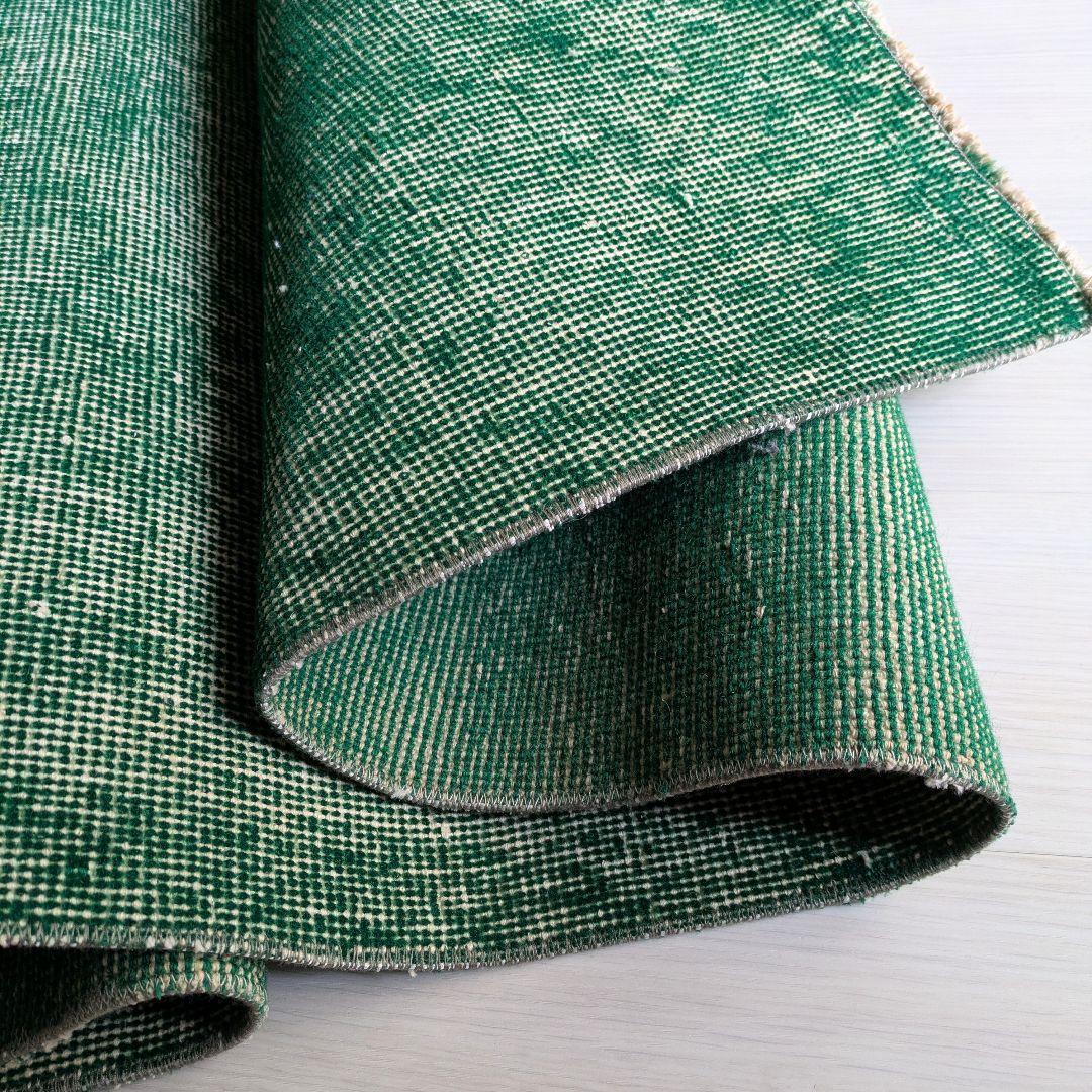 109×198 オーバーダイ グリーンワンカラー　トルコヴィンテージラグ