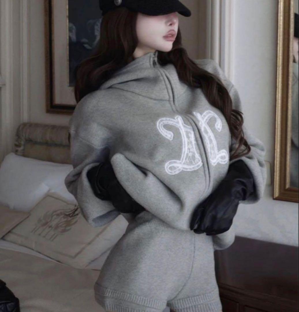 新品 Darich ダーリッチ インフィニティロゴパンツニットセットアップグレー