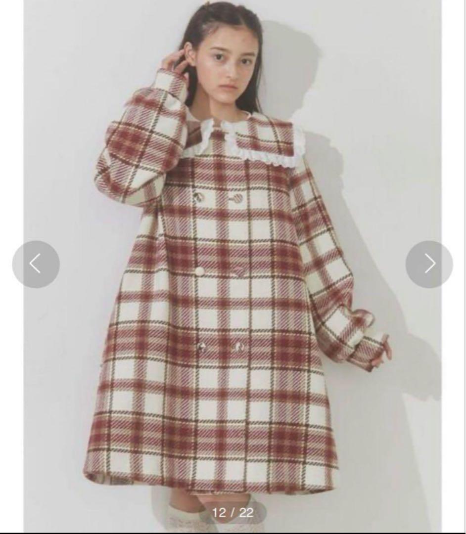 merry jenny チェックセーラーカラーAラインコート