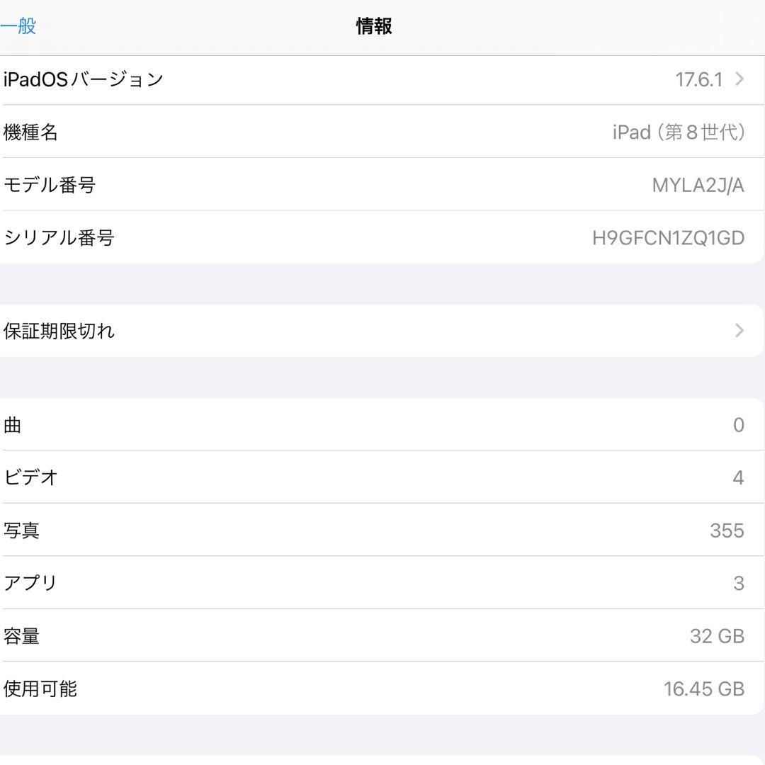 Apple iPad 無印 第8世代 32GBジャンク