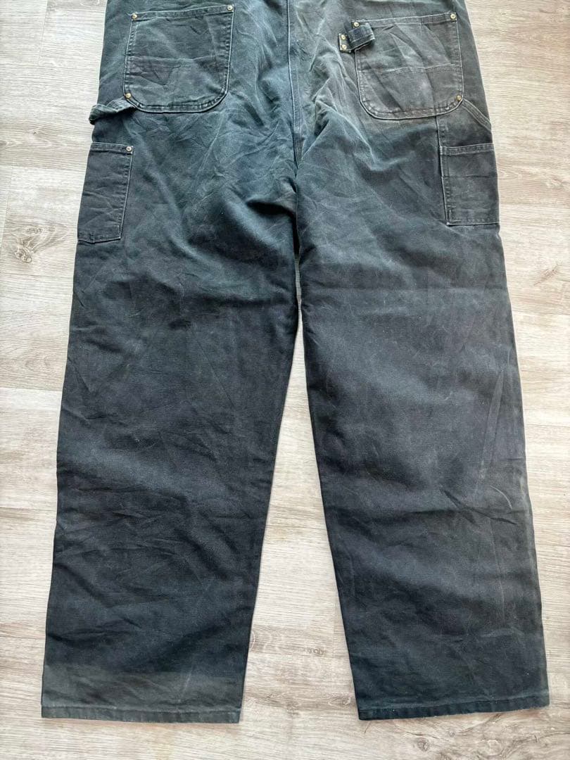 43 Carhartt オーバーオール ダブルニー ブラック フェード 00s