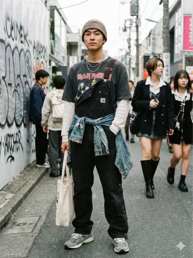 43 Carhartt オーバーオール ダブルニー ブラック フェード 00s