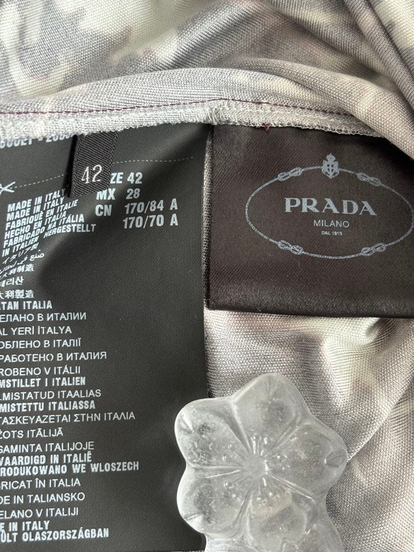 極美品PRADA シルク100%ストレッチワンピース 42