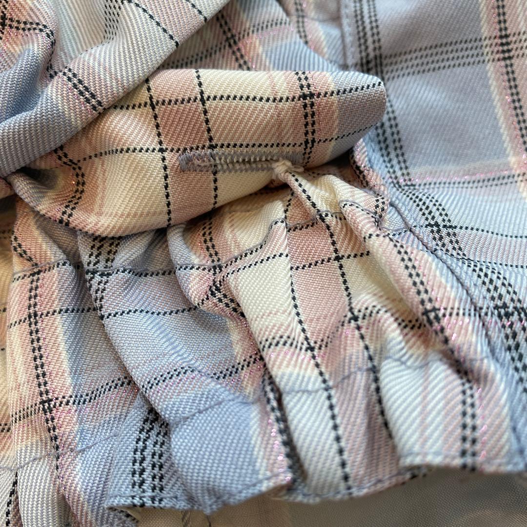 ほぼ未使用　メゾピアノ　チェックビスチェ　キュロット　セットアップ　140cm