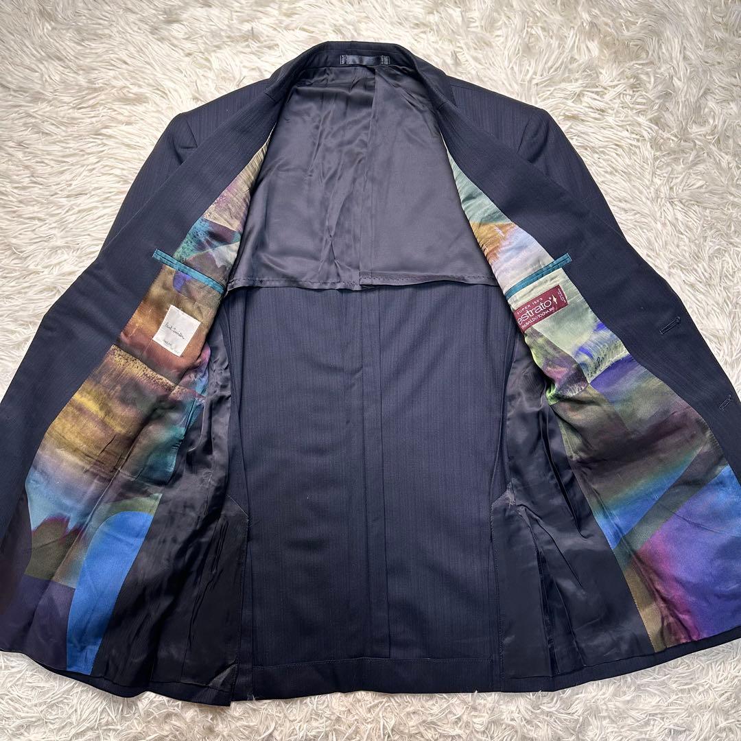 希少 現行 極美品 アート柄 ポールスミス 高級トラバルド生地 セットアップ