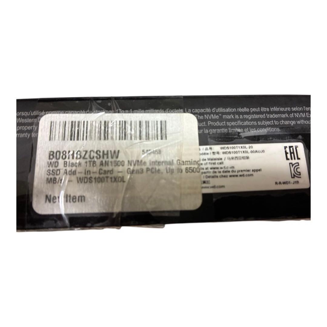 内蔵型SSD WD_BLACK AN1500 NVMe SSD Add-in-Card 1TB