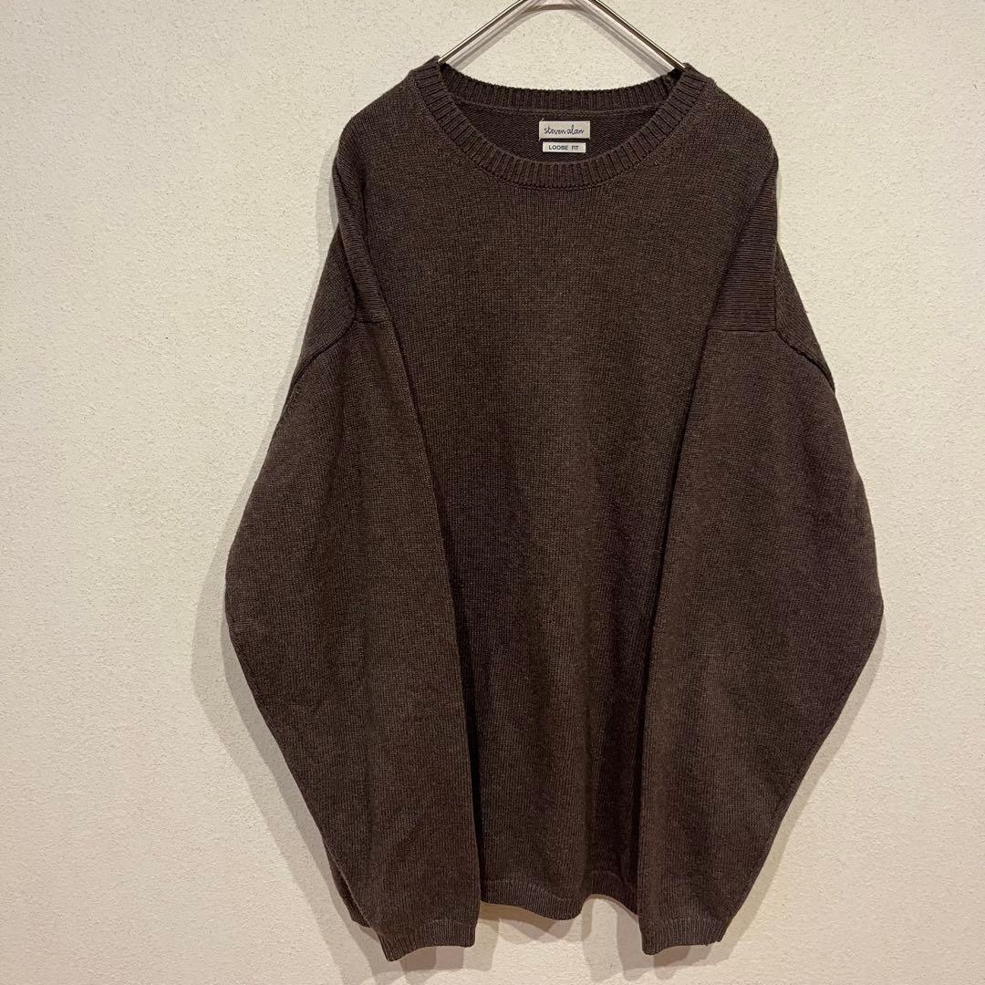【美品】steven alan コットンカシミヤクルーネックニット-LOOSE