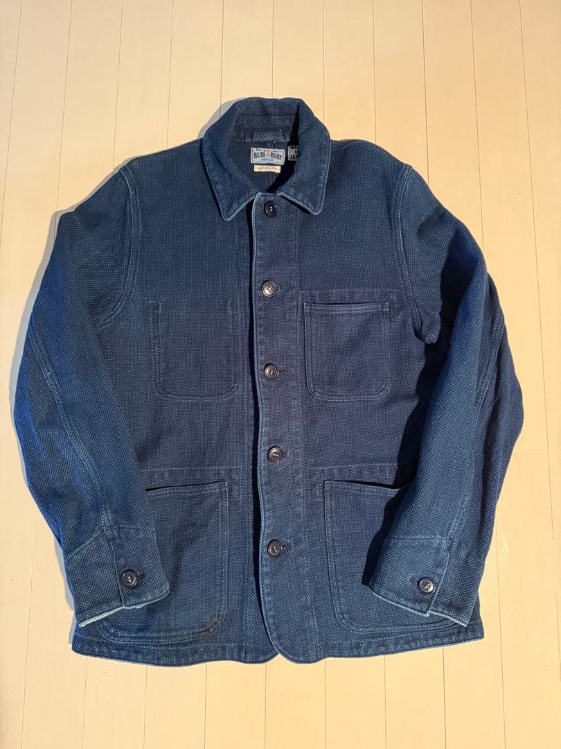 Blue Blue ホンアイサシコ 刺子 ユーズド カバーオール サイズ2