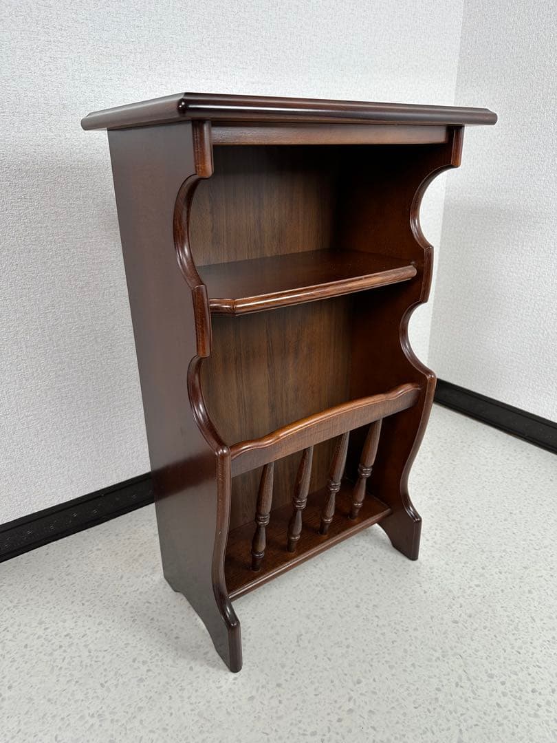 カリモク コロニアル マガジンラック 本棚 電話台 花台 管理No.※i4