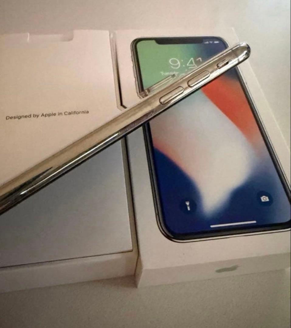 [美品]iPhoneX シルバー　スマートフォン 256GB SiMフリー 完品