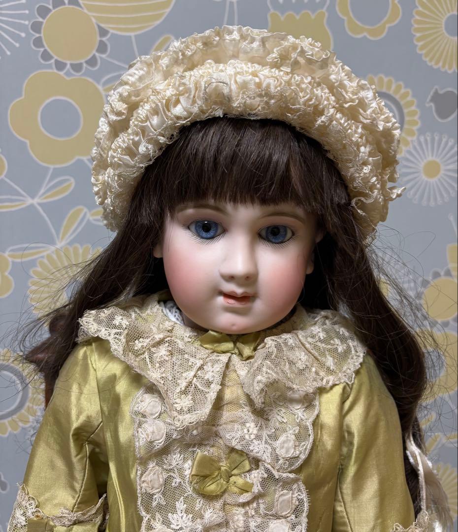 セール中　アンティークビスクドール ドレス　大きいドール用　ボネセット
