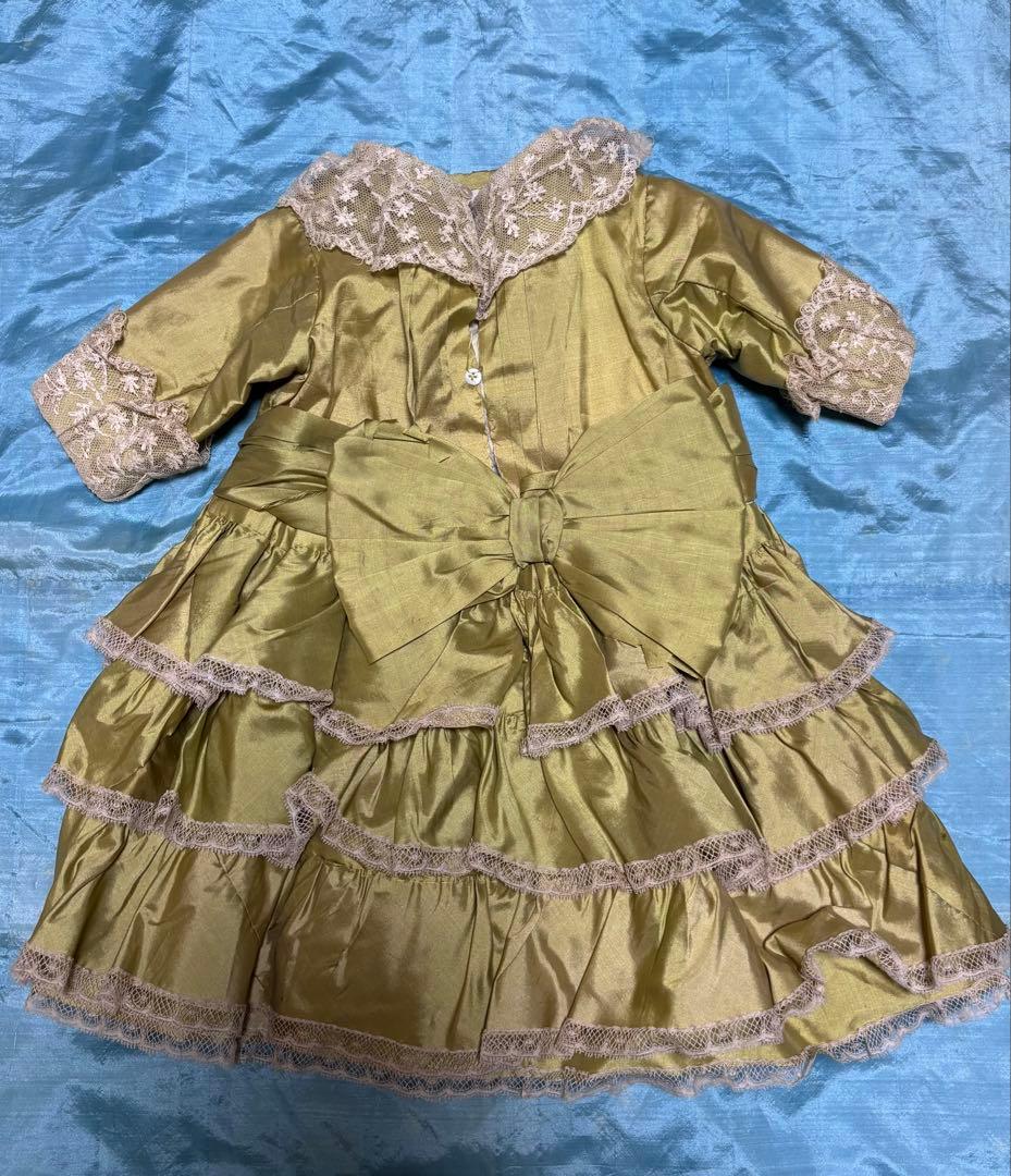 セール中　アンティークビスクドール ドレス　大きいドール用　ボネセット