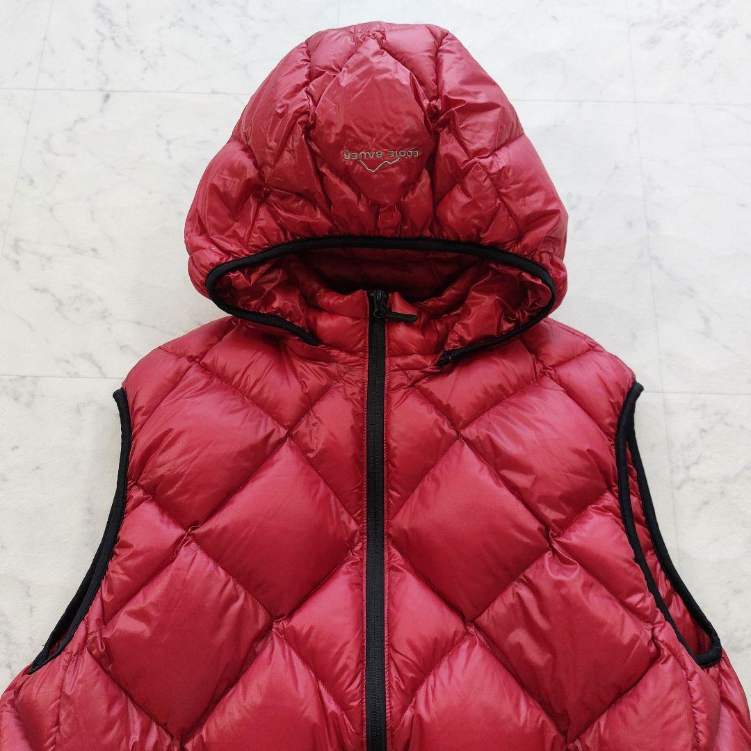未使用級 高級グースダウン エディーバウアー ダウンベスト XL 赤