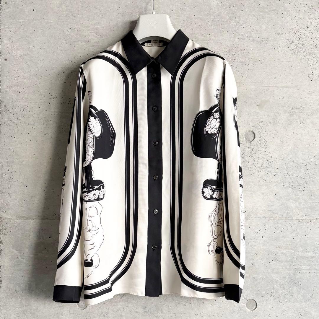 HERMES BRIDES de GALA シルクシャツ 40