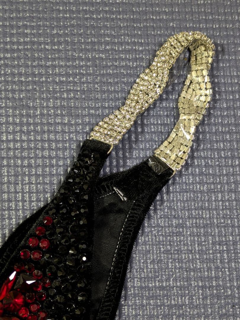 ボディフィットネス競技用コンテスト用ビキニ(黒・赤) APF JBBF等