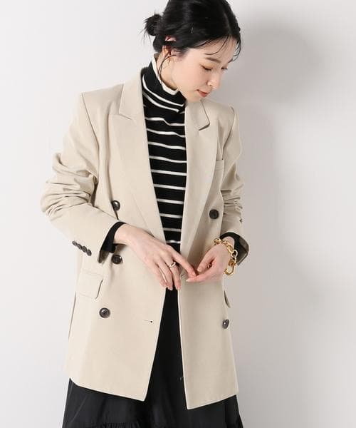 美品 プラージュ Plageエクリュ ダブルテーラードジャケット 38 ベージュ