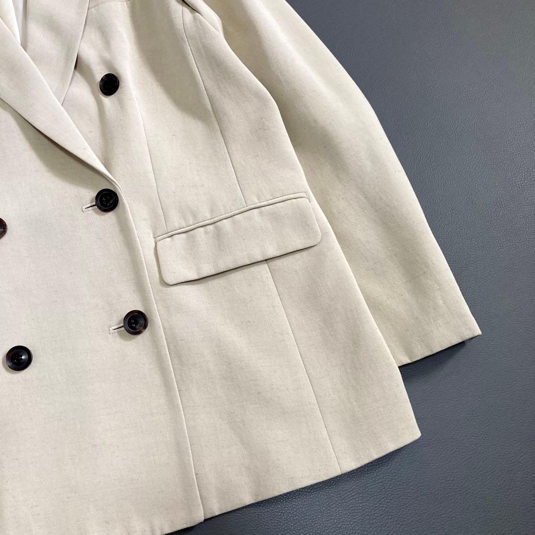 美品 プラージュ Plageエクリュ ダブルテーラードジャケット 38 ベージュ