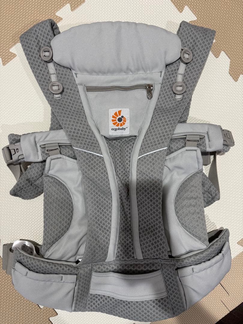 【美品】エルゴ オムニブリーズ ポーチ説明書付き パールグレー スタイタオル