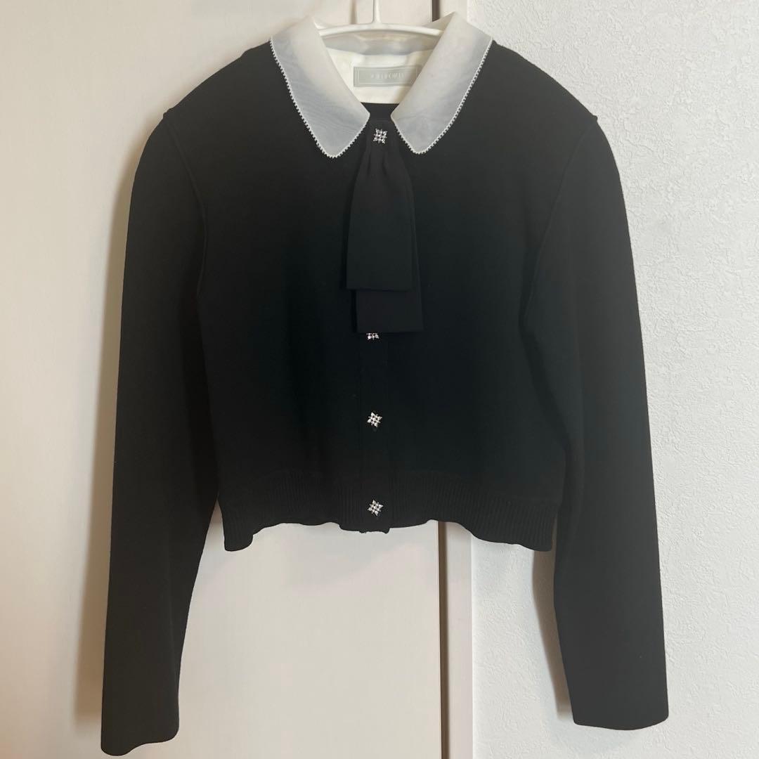 CELFORD デタッチャブル総針カーディガン　ブラック