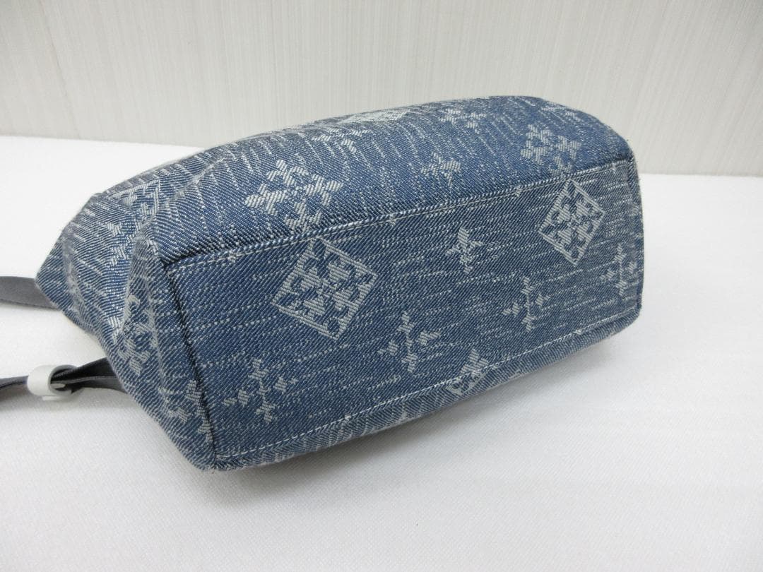 ラシット トートバッグ デニム ジャガード ハンドバッグ ショルダー ●⑤a