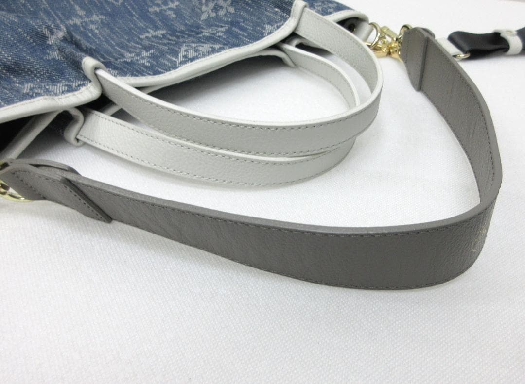 ラシット トートバッグ デニム ジャガード ハンドバッグ ショルダー ●⑤a