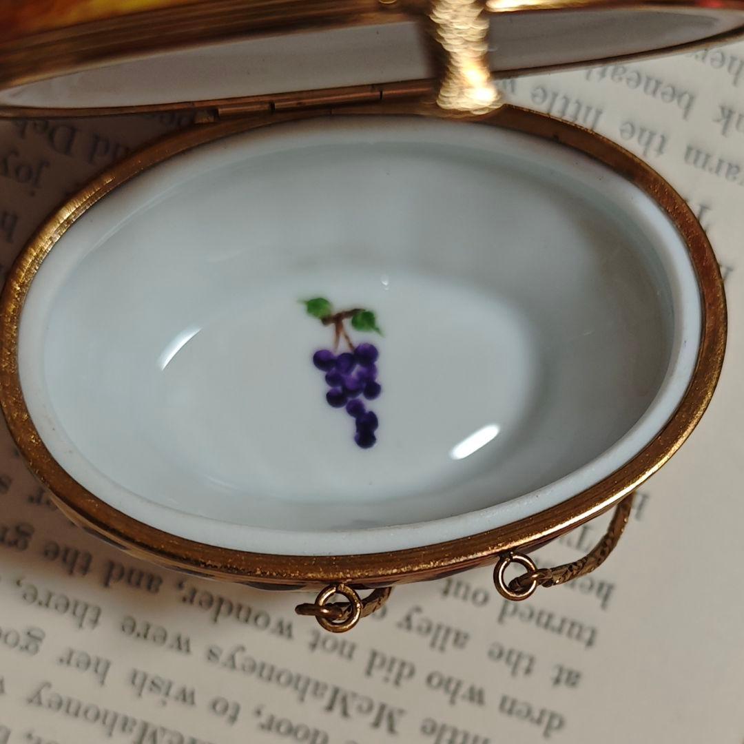 限定生産リモージュボックス　ぶどうがいっぱいのピクニックバスケット　フランス製