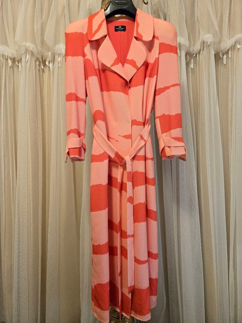 新品ELISABETTA FRANCHI♡アブストラクトプリント♡コートドレス