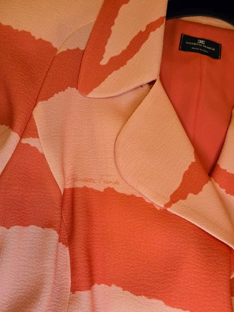 新品ELISABETTA FRANCHI♡アブストラクトプリント♡コートドレス