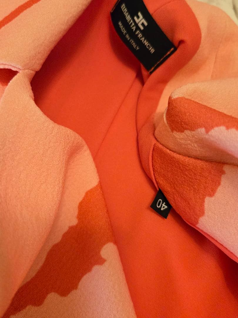 新品ELISABETTA FRANCHI♡アブストラクトプリント♡コートドレス