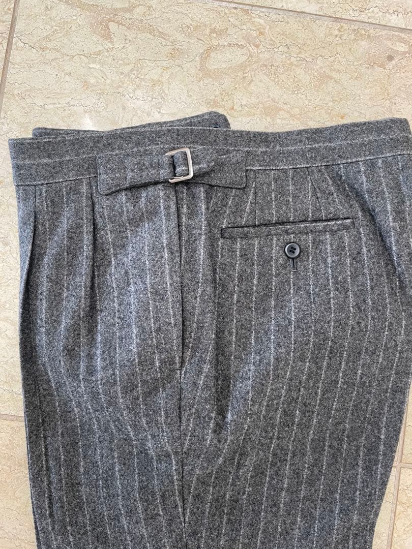 RING JACKETグレー ストライプ ダブルブレストスーツsize.48.M