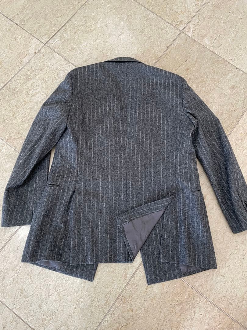 RING JACKETグレー ストライプ ダブルブレストスーツsize.48.M