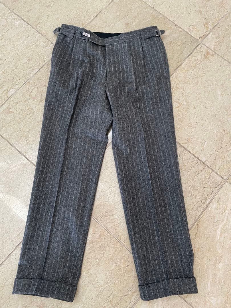 RING JACKETグレー ストライプ ダブルブレストスーツsize.48.M