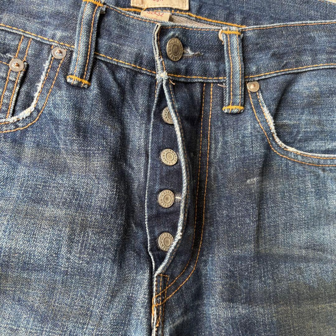 【名作】RRL CRUSH JEANS ダメージ インディゴ デニムパンツ 32