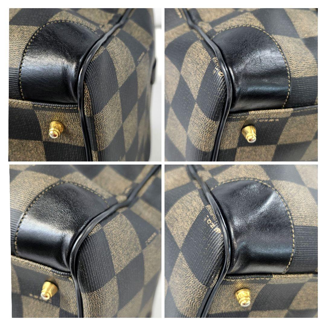 【良品】FENDI フェンディ ペカン柄 ブロック ボストンバッグ 40㎝