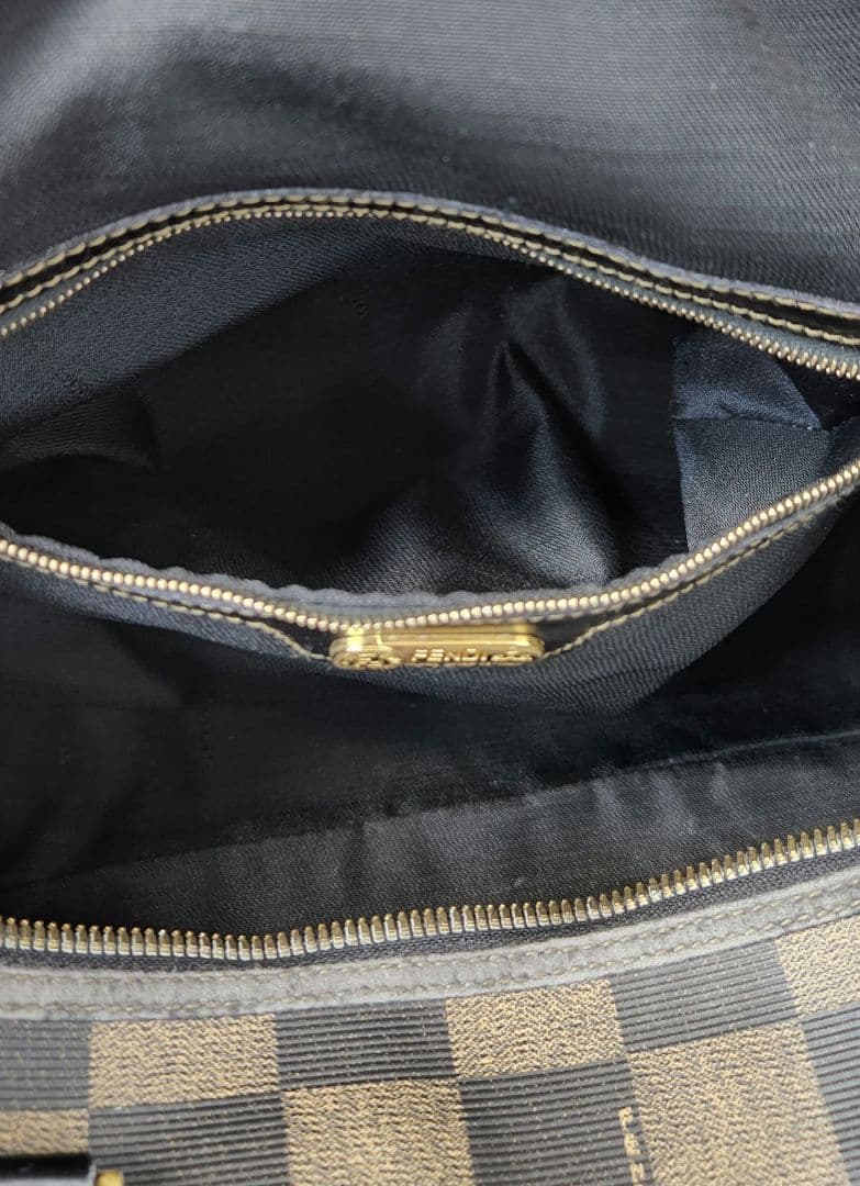 【良品】FENDI フェンディ ペカン柄 ブロック ボストンバッグ 40㎝