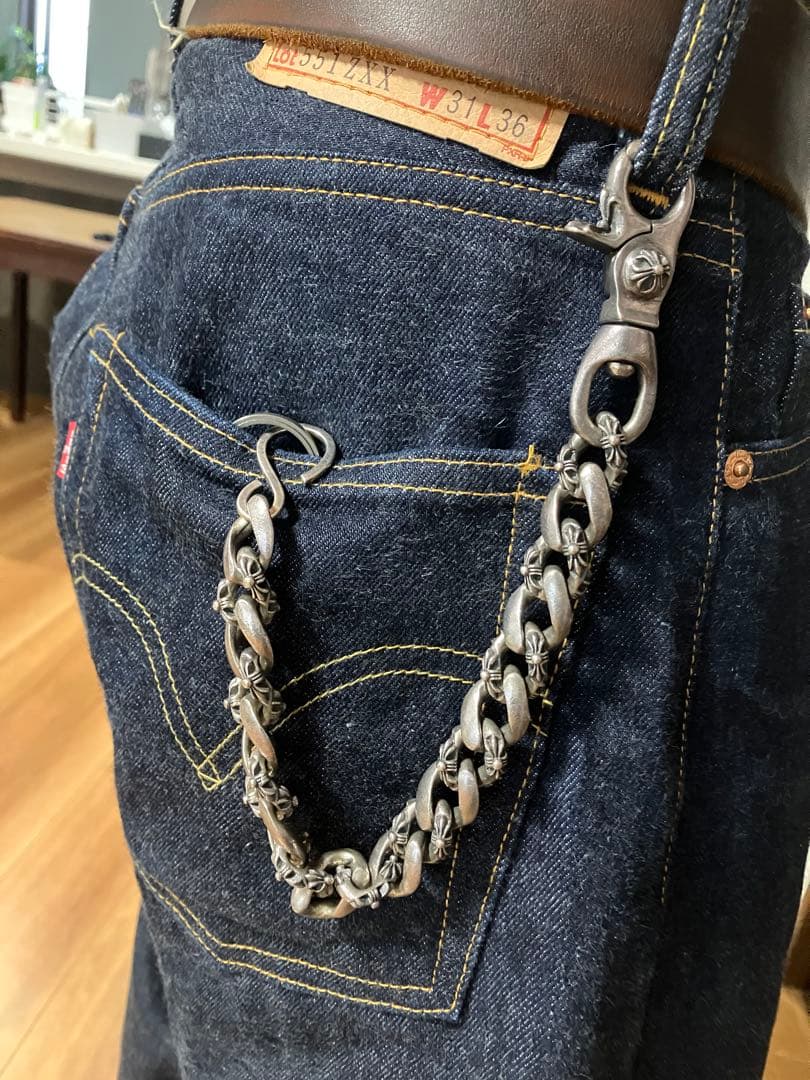 ぷ*ぴ様 シルバー925 S字フック付き　ウォレットチェーン　検索クロムハーツ