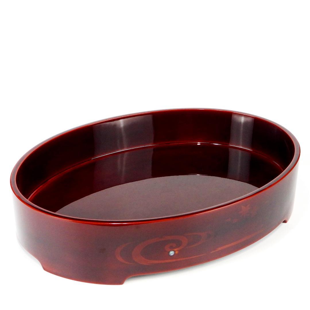 哲斎作 輪島塗 おおばち すしざら揃 溜すかし 絵変り蒔絵 共箱 共布