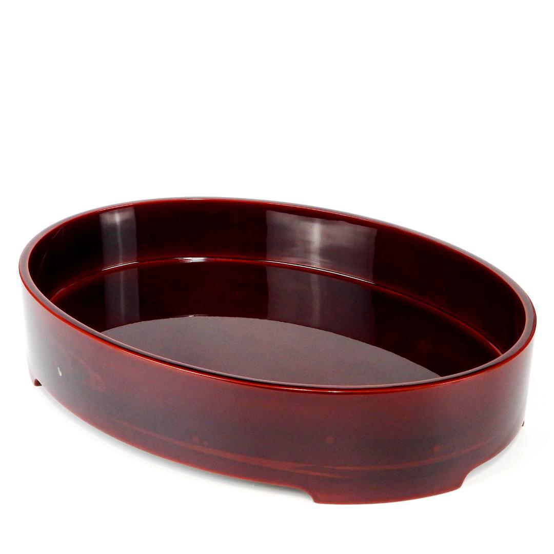 哲斎作 輪島塗 おおばち すしざら揃 溜すかし 絵変り蒔絵 共箱 共布