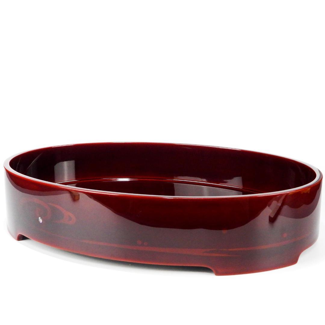 哲斎作 輪島塗 おおばち すしざら揃 溜すかし 絵変り蒔絵 共箱 共布