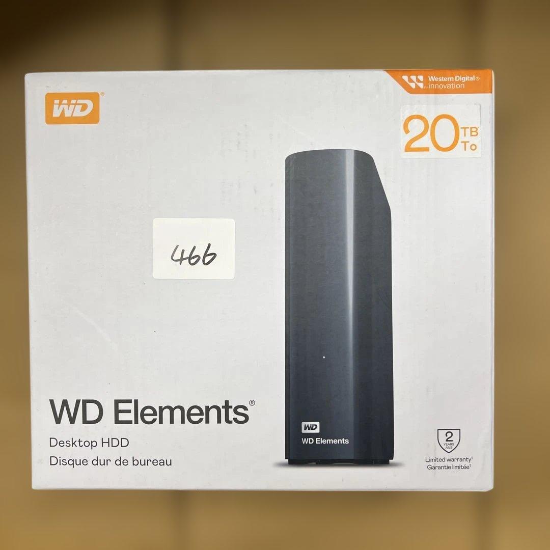 466 未開封WD 20TB Elements デスクトップ外付けハードドライブ