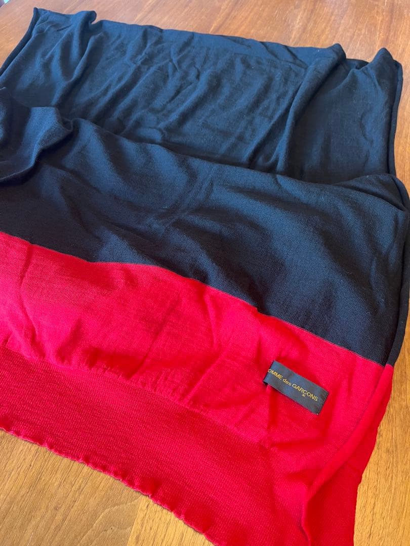 【COMME des GARCONS】ロングストール 赤×黒