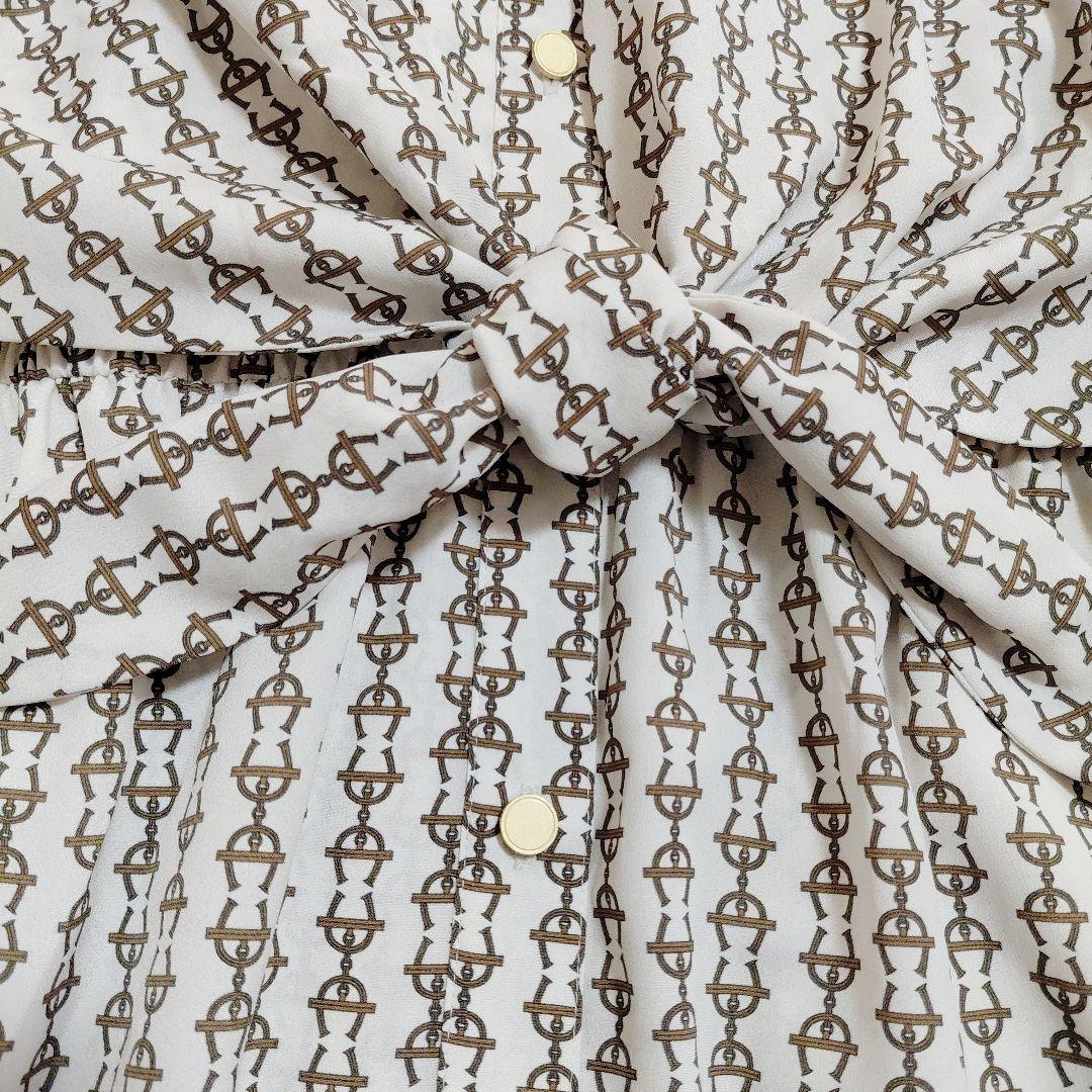 未使用級✨UNTITLED　ウエストリボン　Aライン　ワンピース　総柄　サイズ2