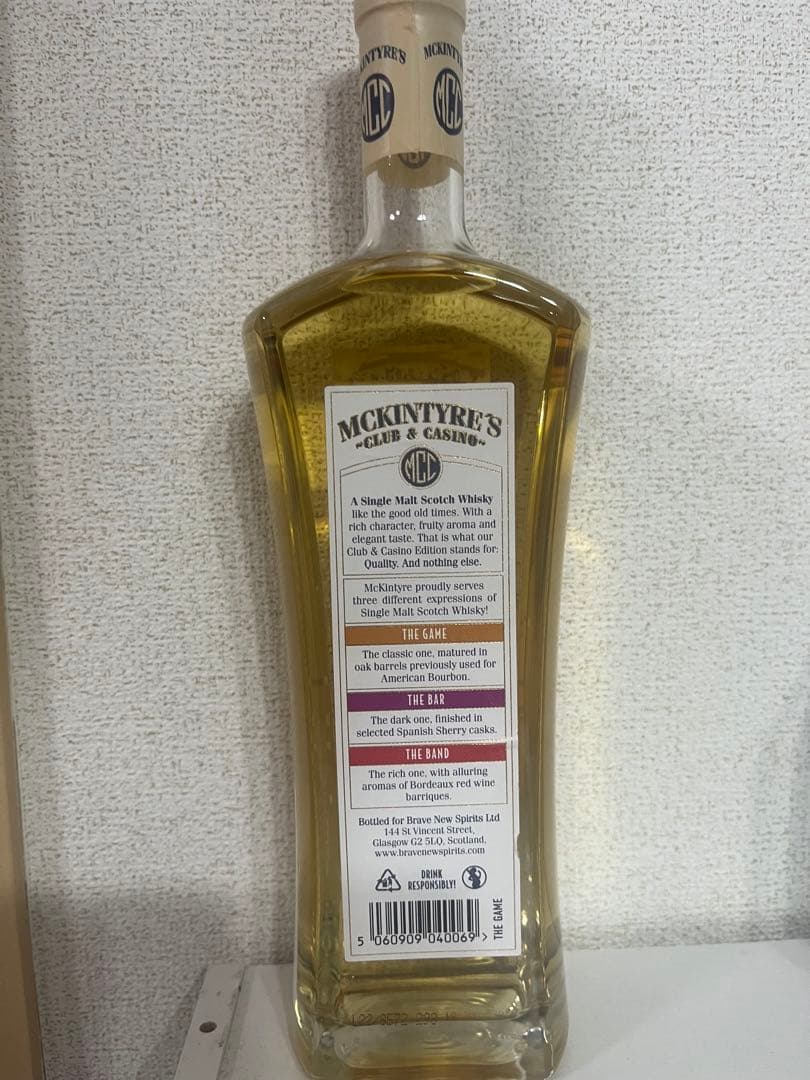 ウイスキー MCKINTYRE'S SINGLE MALT SCOTCH WHISKY