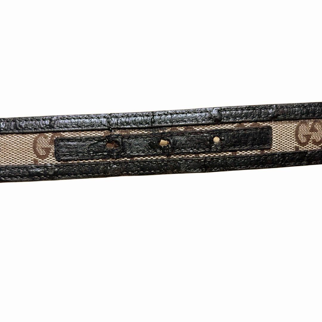 グッチ GUCCI ベルト インターロッキング GG柄 ブラウン キャンバス
