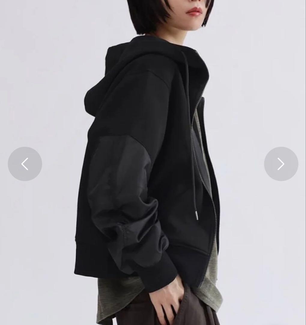 新品　ラシュッド　定価¥1万9000円　ギャザースリーブジップアップパーカー