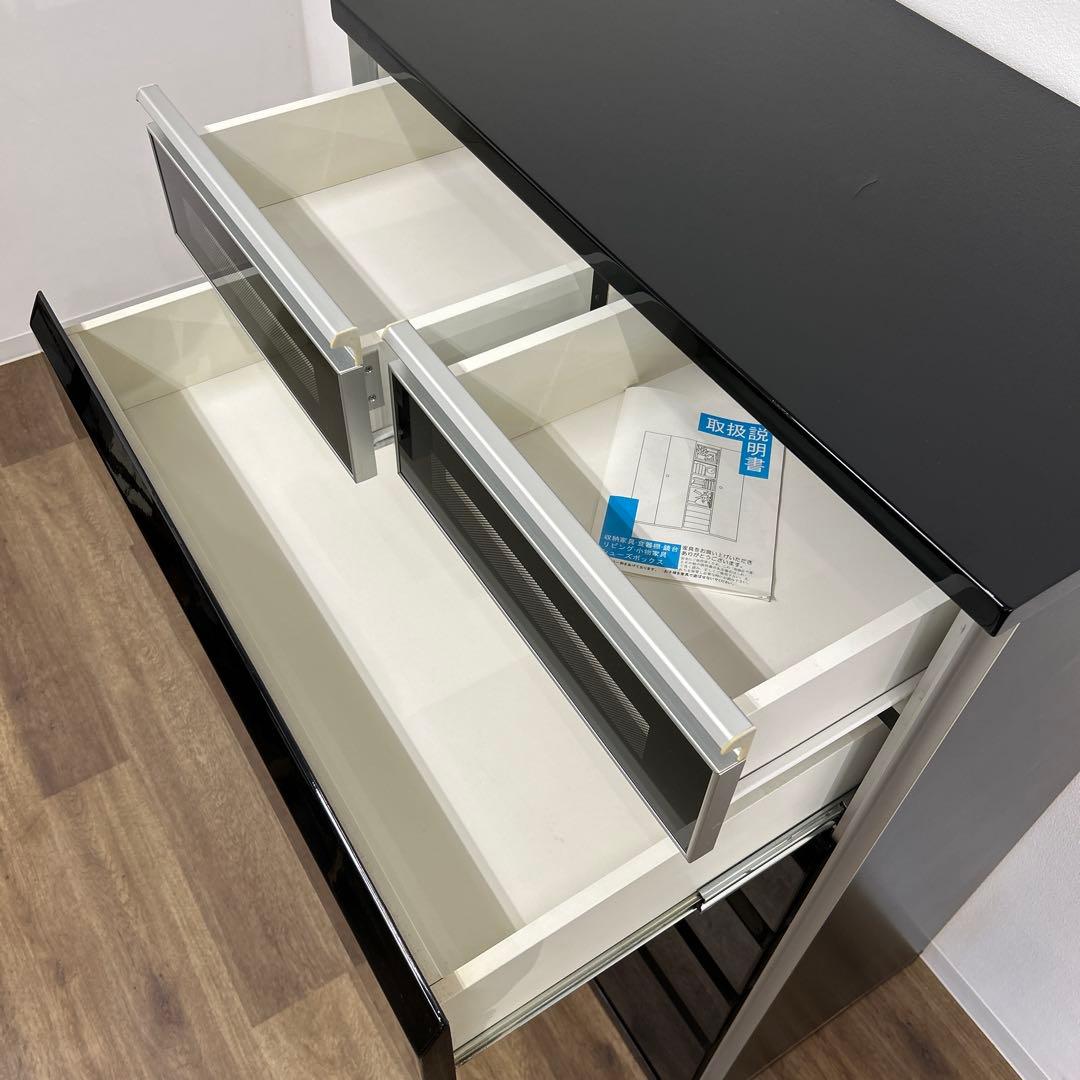 アウトレット品★黒いハイチェスト タンス 箪笥 整理タンス 開梱設置配送付