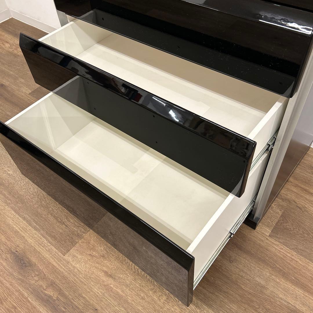 アウトレット品★黒いハイチェスト タンス 箪笥 整理タンス 開梱設置配送付