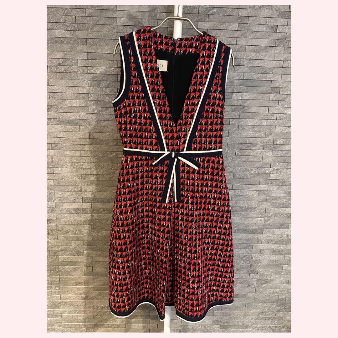 ★GUCCI★ツイードワンピース　リボン