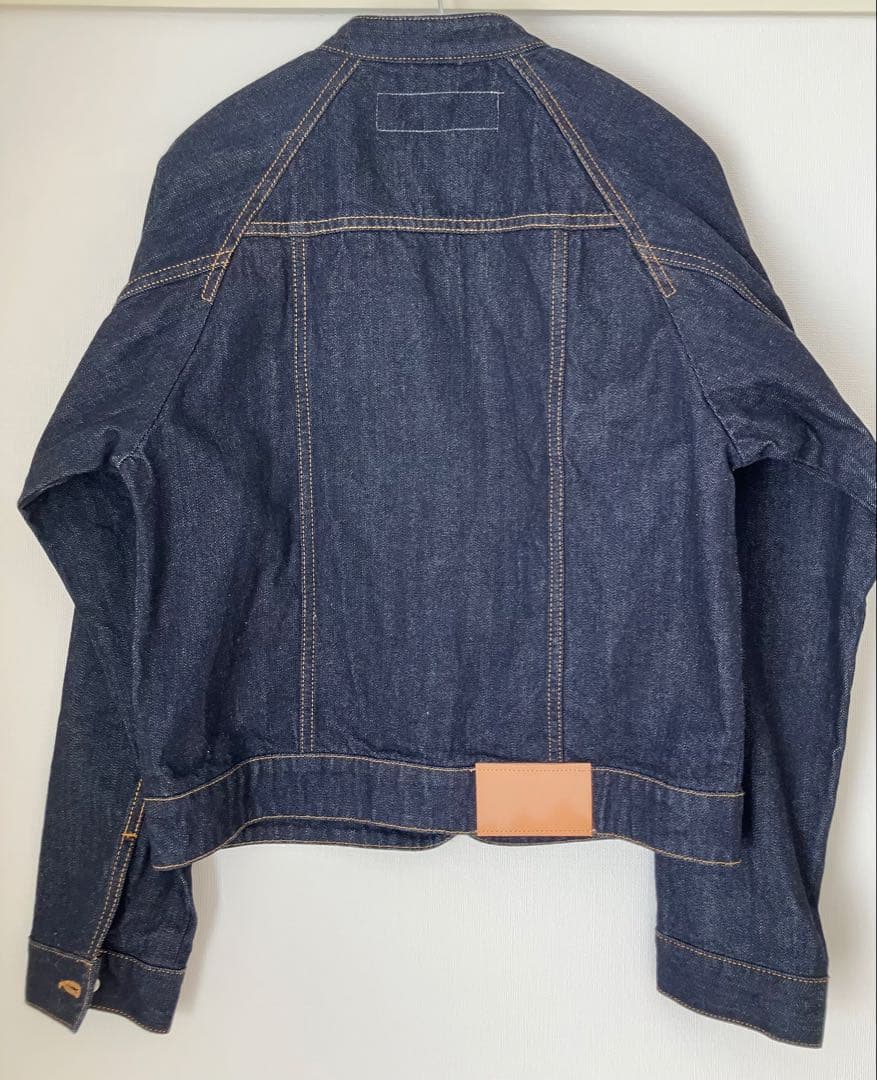 【スースースー　コンフォート】サイズ38 ダークデニム ボタンフロントジャケット