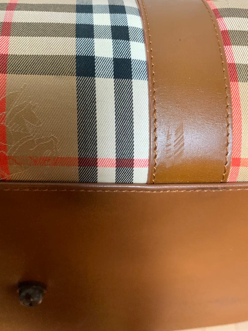 90s バーバリー ボストンバッグ ノバチェック シャドーホース大容量